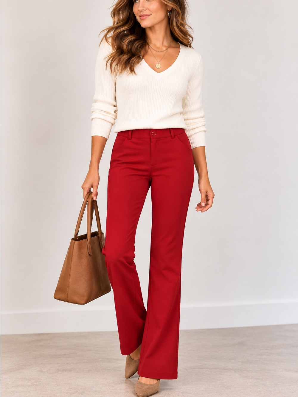 Betabrand Xl Long Womens Red Jeggins